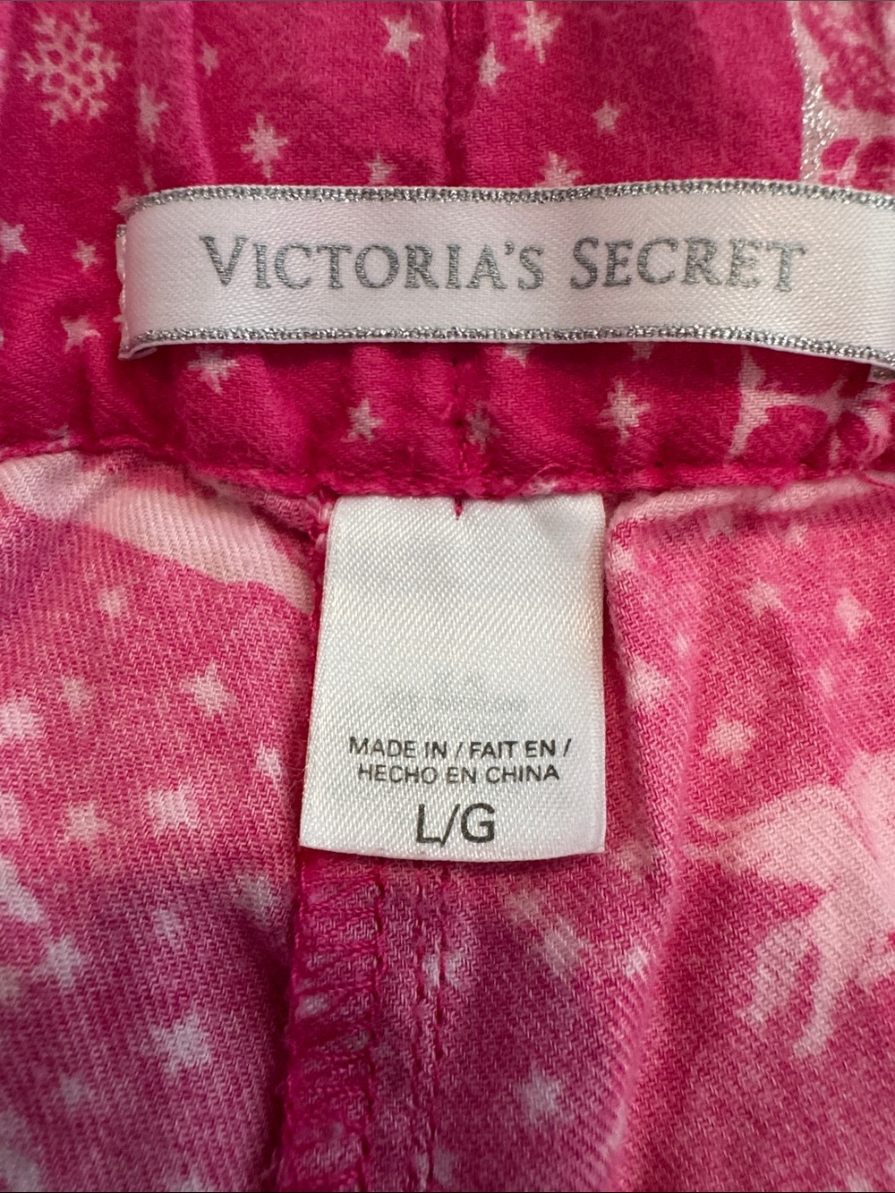 PINK Victoria's Secret Hot Pink Printed Pajama Pants - Picture 3 of 7